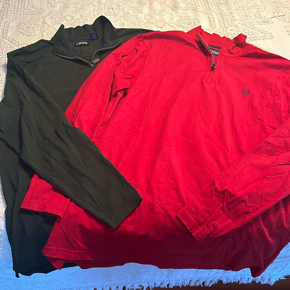 Set of 2 Chaps quarter zip pullovers